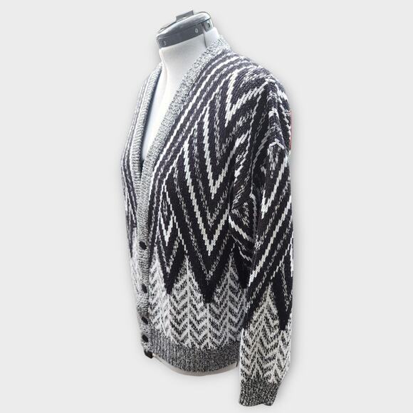 Barnaby Cardigan Sweater Men’s XXL Zigzag Design Preppy Grandpa Cosby Style VTG - Picture 4 of 6